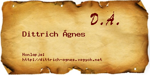 Dittrich Ágnes névjegykártya
